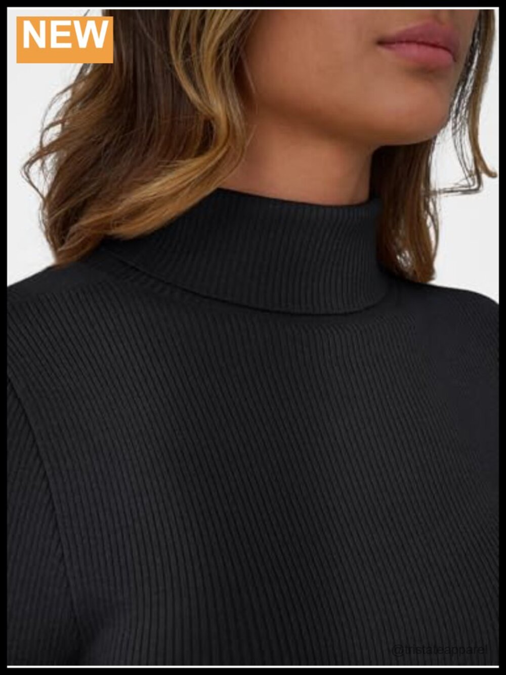 Turtleneck Ribbed Sweater Pullover Long Sleeve Lightweight Winter Top - Picture 5 of 5